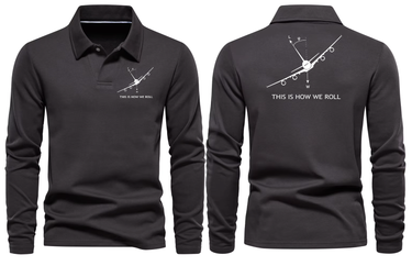 AIRBUS 380 THIS IS HOW WE ROLL LONG SLEEVE POLO